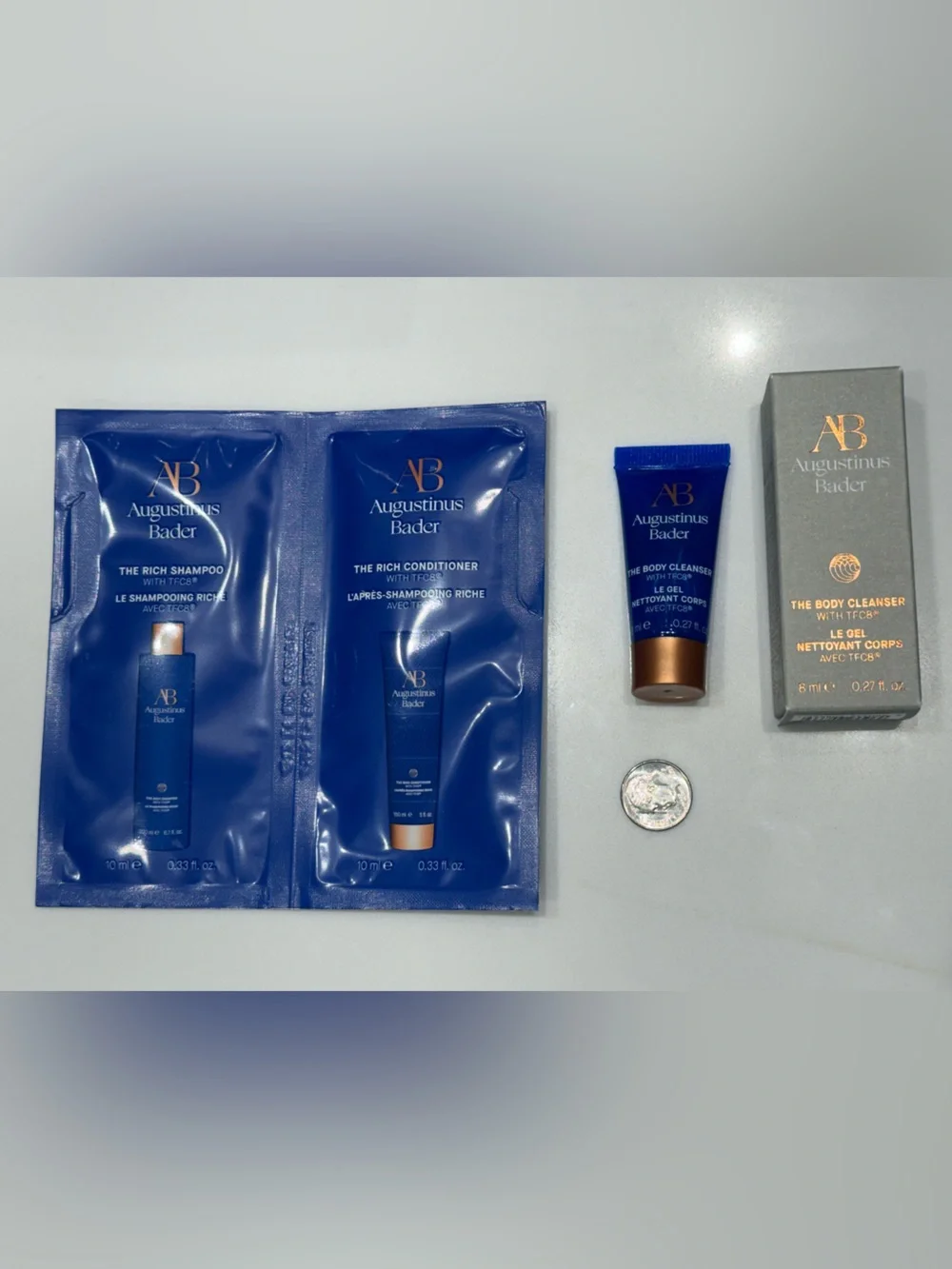 NEW Augustinus Bader The Rich Shampoo & Conditioner & The Body Cleanser Samples